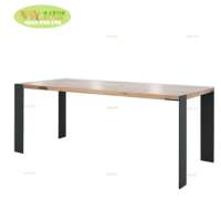 Modern wood furniture office table with steel leg