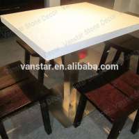 Restaurant Furniture Artificial Stone White Square Coffee Table