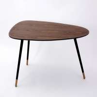 Rasoo mesa de cafe wood round portable coffee table