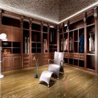 Luxurious Classic Teak Wood Wardrobe Furniture With Cornice