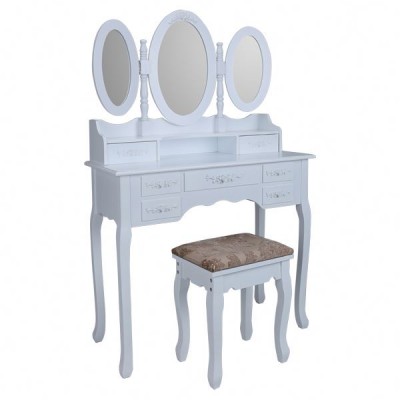 Rasoo Wooden Dresser Portable Makeup Foldable Dressing Table